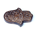 Decor - Wooden Hamsa - Pomegranate 7"x6", Hand of Mary, Hand of Fatima - Wholesale and Retail Prabhuji's Gifts  - Mystic Journey Path