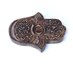 Decor - Wooden Hamsa - Swirl Wave 7"x6", Hand of Fatima, Hand of Mary - Wholesale and Retail Prabhuji's Gifts  - Mystic Journey Path
