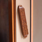 Prabhuji Decor - Wooden Mezuzah Case 9"x1.5" Ornamental  - Mystic Journey Path