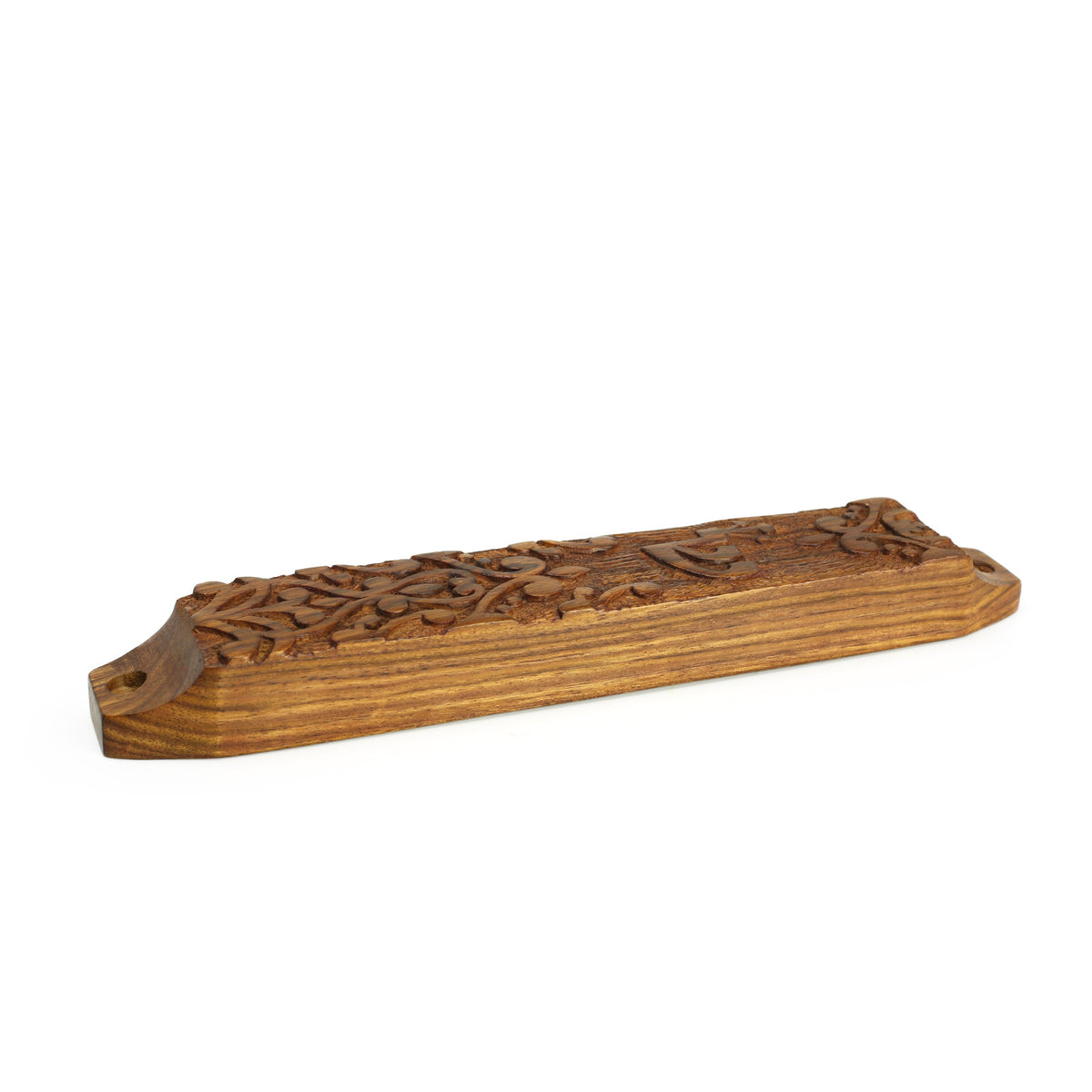 Prabhuji Decor - Wooden Mezuzah Case 9"x1.5" Ornamental  - Mystic Journey Path