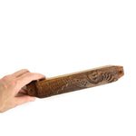 Prabhuji Decor - Wooden Mezuzah Case 9"x1.5" Peacock  - Mystic Journey Path