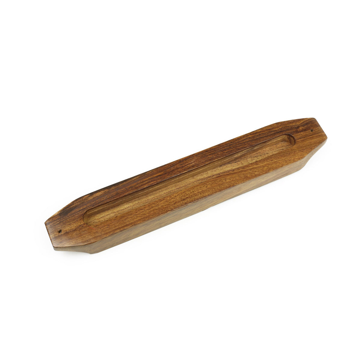 Prabhuji Decor - Wooden Mezuzah Case 9"x1.5" Peacock  - Mystic Journey Path