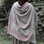 Prabhuji Meditation Yoga Prayer Shawl - Maha Mantra - Grey Large  - Mystic Journey Path