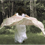Meditation Yoga Prayer Shawl - Maha Mantra - White Large   - Mystic Journey Path