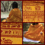 Prabhuji Meditation Yoga Prayer Shawl - Maha Mantra - Yellow Large  - Mystic Journey Path