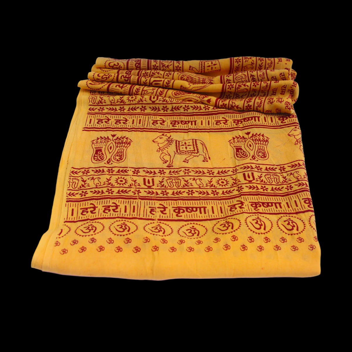 Prabhuji Meditation Yoga Prayer Shawl - Maha Mantra - Yellow Large  - Mystic Journey Path