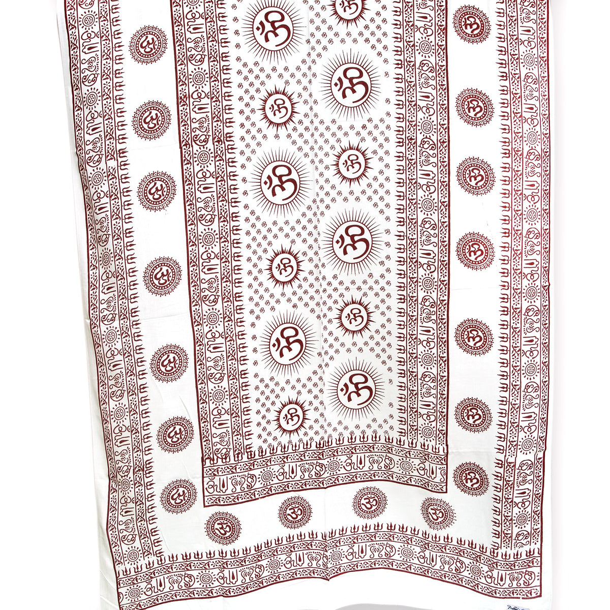 Prabhuji Meditation Yoga Prayer Shawl - Mantra Om - White Large  - Mystic Journey Path