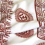 Prabhuji Meditation Yoga Prayer Shawl - Mantra Om - White Large  - Mystic Journey Path