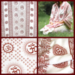 Prabhuji Meditation Yoga Prayer Shawl - Mantra Om - White Large  - Mystic Journey Path