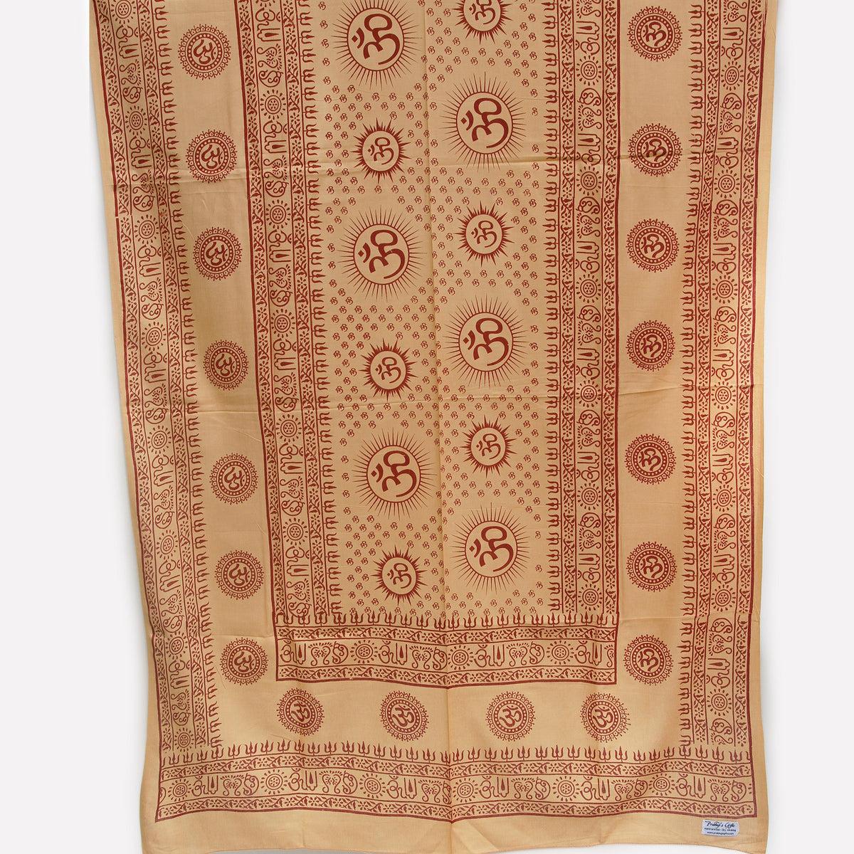 Meditation Yoga Prayer Shawl - Mantra Om - Peach Large   - Mystic Journey Path