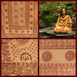 Meditation Yoga Prayer Shawl - Mantra Om - Peach Large   - Mystic Journey Path