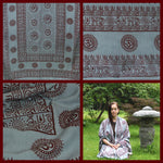 Meditation Yoga Prayer Shawl - Mantra Om - Grey Large   - Mystic Journey Path