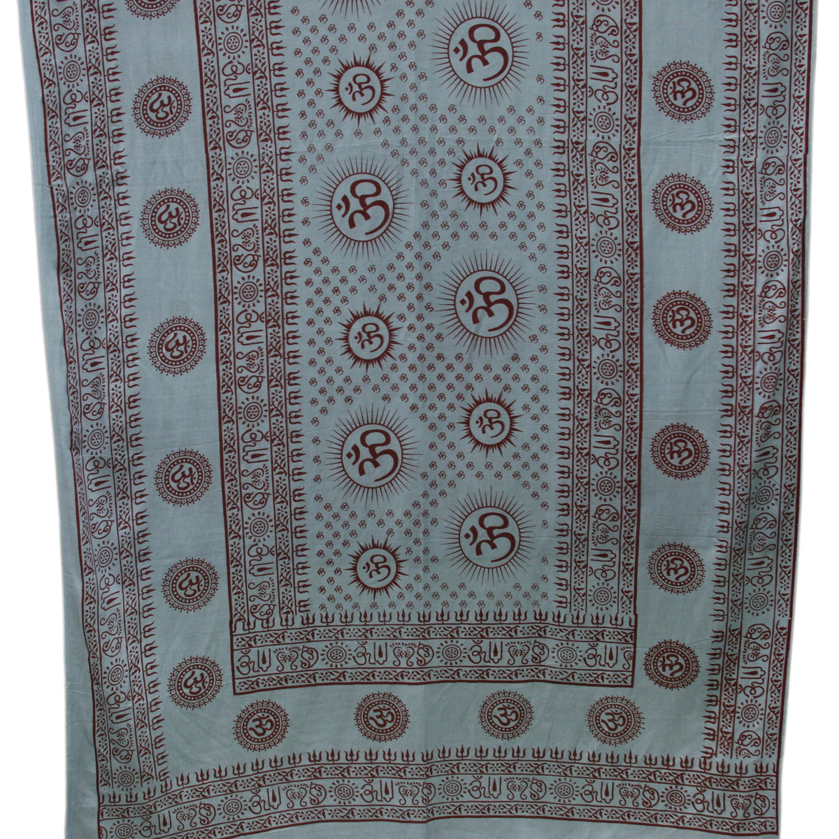 Meditation Yoga Prayer Shawl - Mantra Om - Grey Large   - Mystic Journey Path