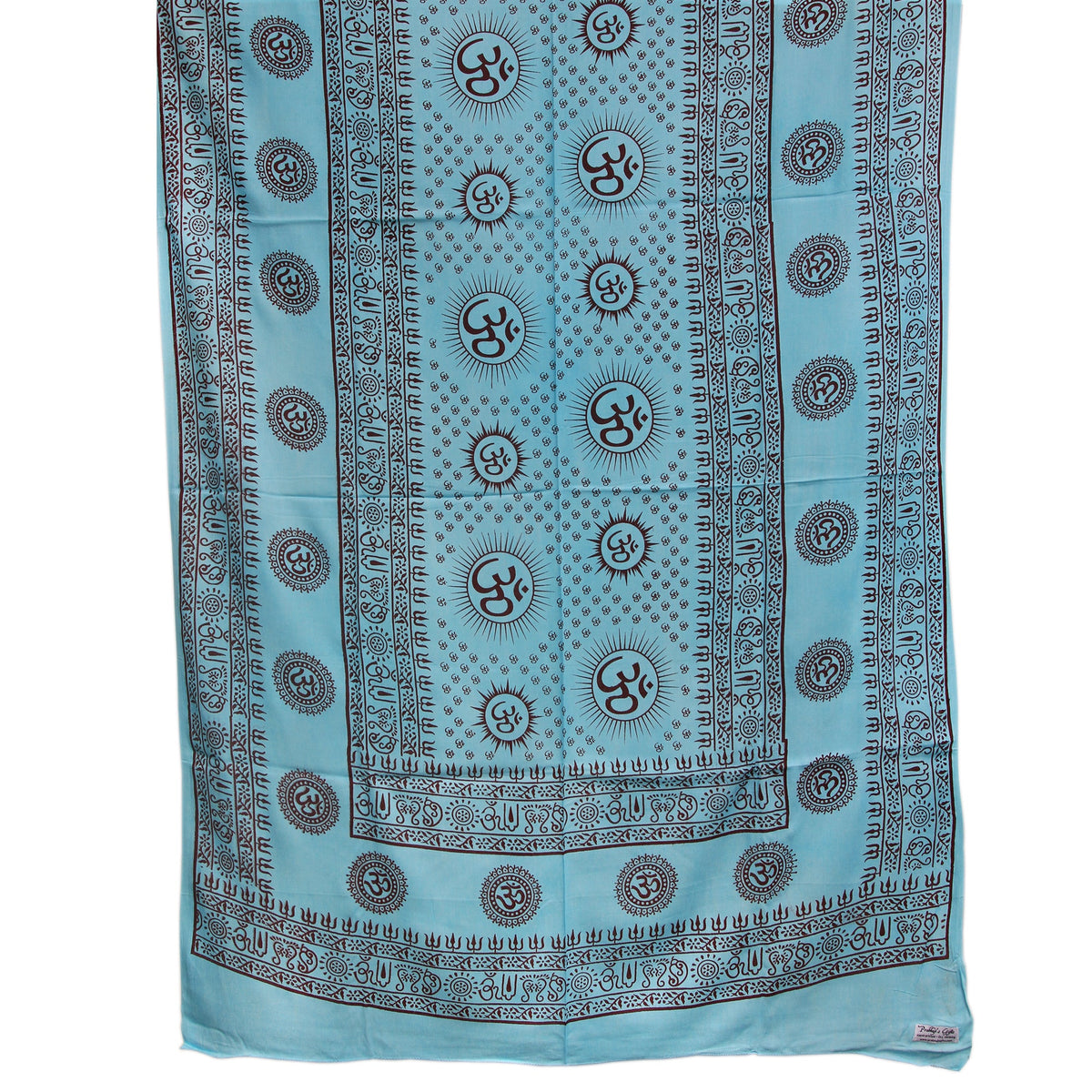 Prabhuji Meditation Yoga Prayer Shawl - Mantra Om - Turquoise Large  - Mystic Journey Path