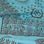 Prabhuji Meditation Yoga Prayer Shawl - Mantra Om - Turquoise Large  - Mystic Journey Path