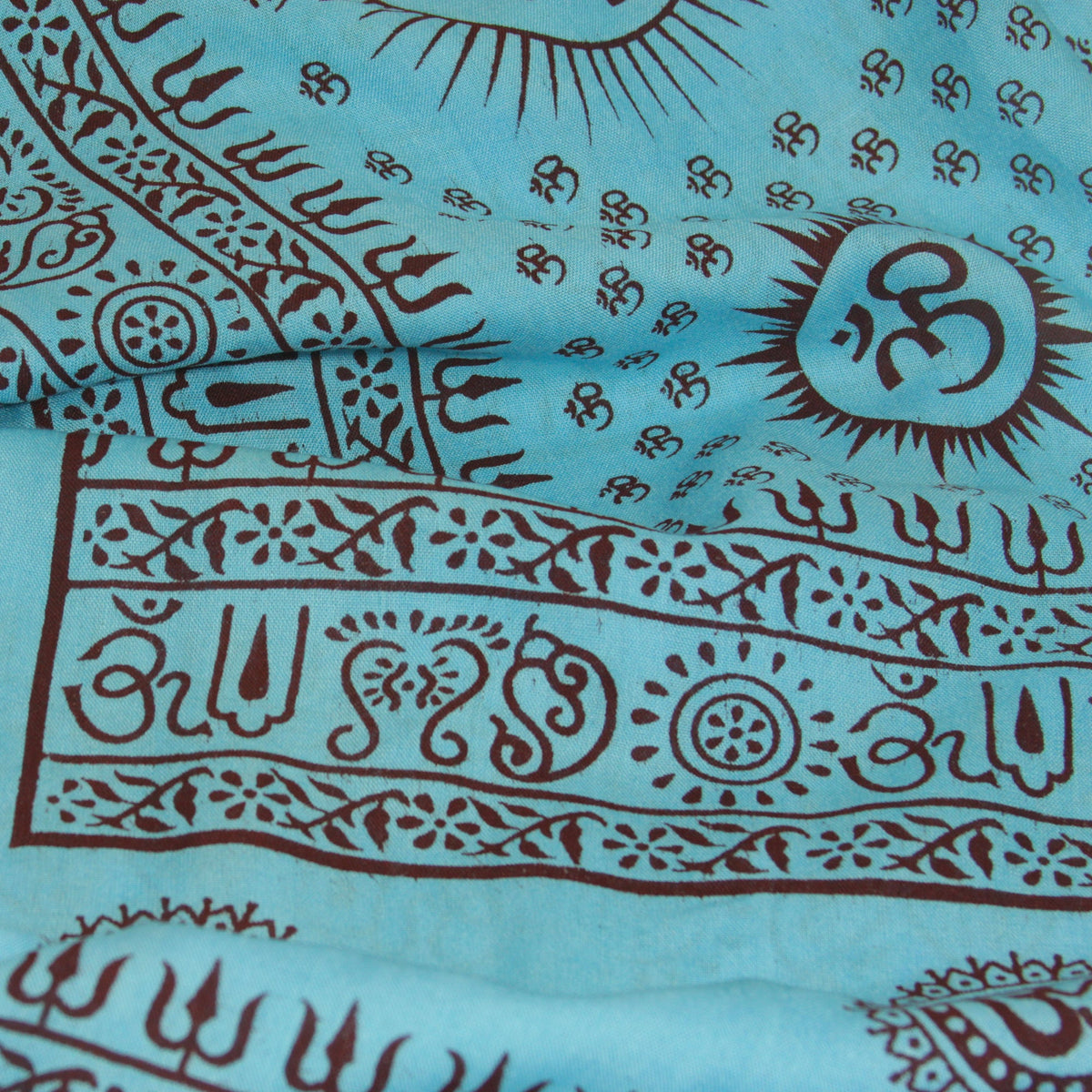 Prabhuji Meditation Yoga Prayer Shawl - Mantra Om - Turquoise Large  - Mystic Journey Path