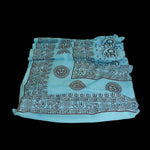 Prabhuji Meditation Yoga Prayer Shawl - Mantra Om - Turquoise Large  - Mystic Journey Path