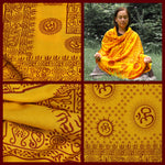 Prabhuji Meditation Yoga Prayer Shawl - Mantra Om - Yellow Large  - Mystic Journey Path