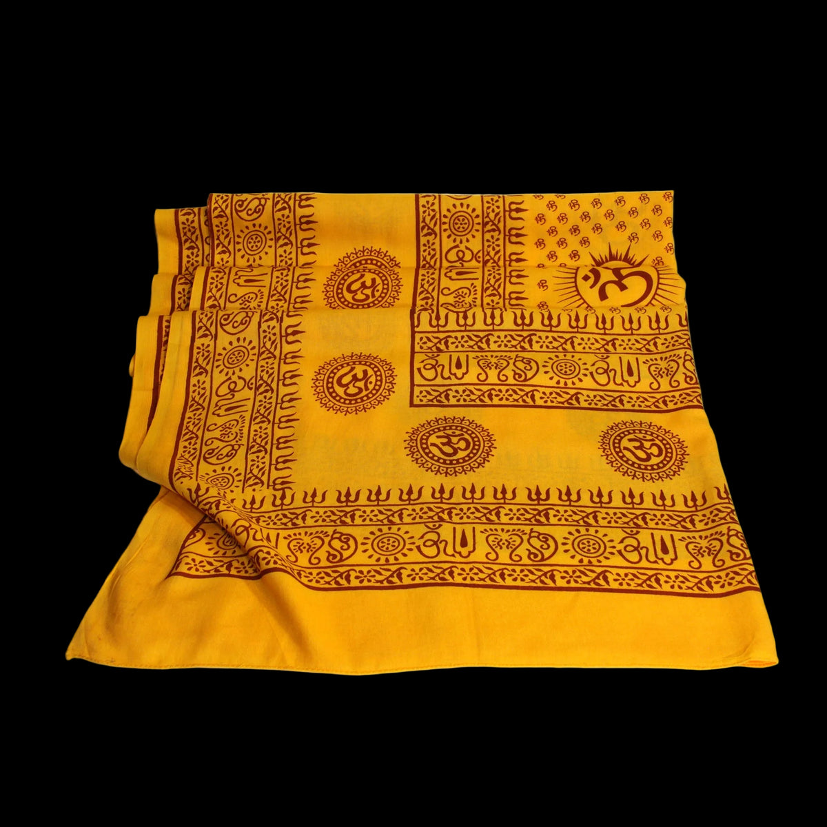 Prabhuji Meditation Yoga Prayer Shawl - Mantra Om - Yellow Large  - Mystic Journey Path