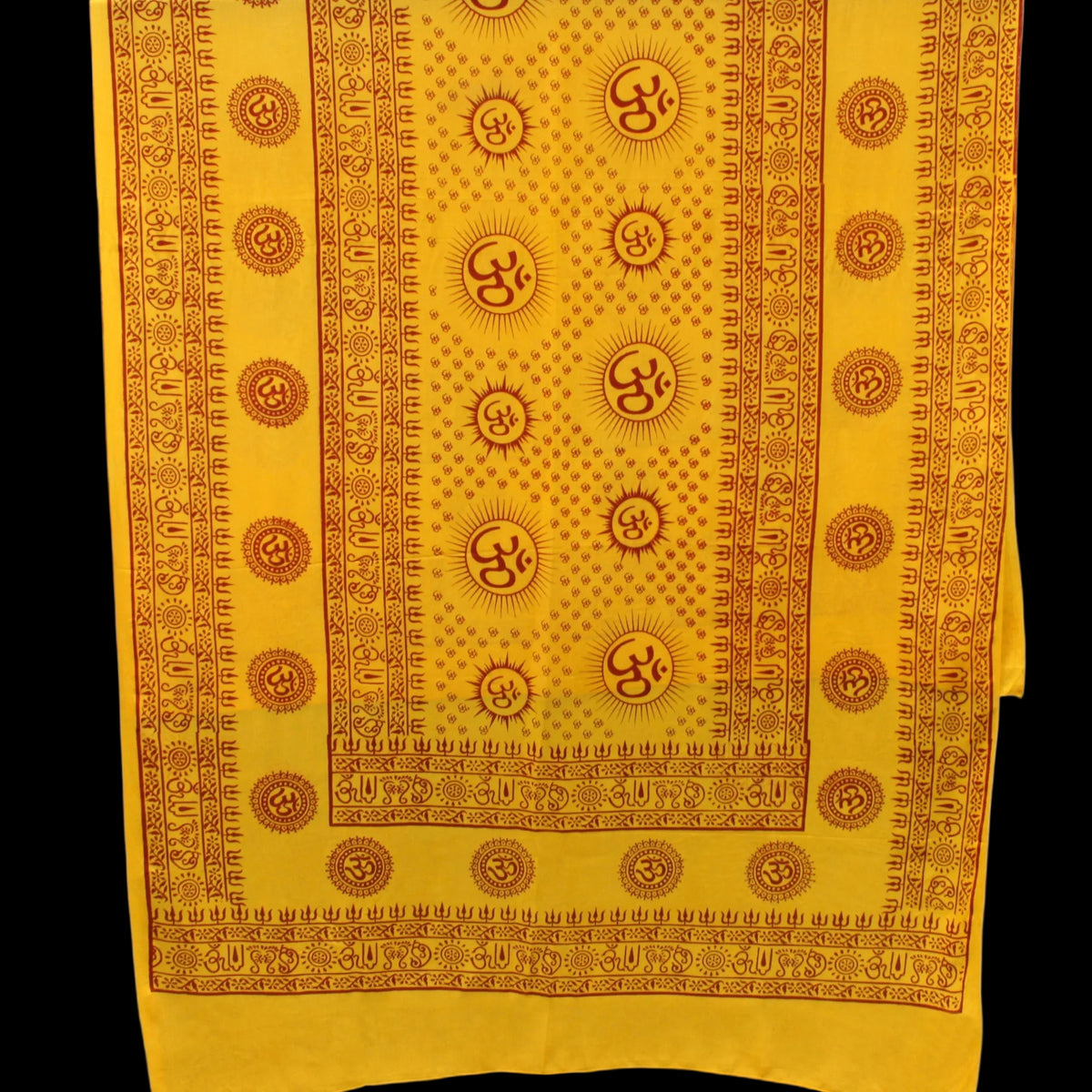 Prabhuji Meditation Yoga Prayer Shawl - Mantra Om - Yellow Large  - Mystic Journey Path