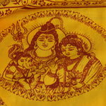 Prabhuji Meditation Yoga Prayer Shawl - Shiva, Parvati and Ganesh - Yellow Large  - Mystic Journey Path