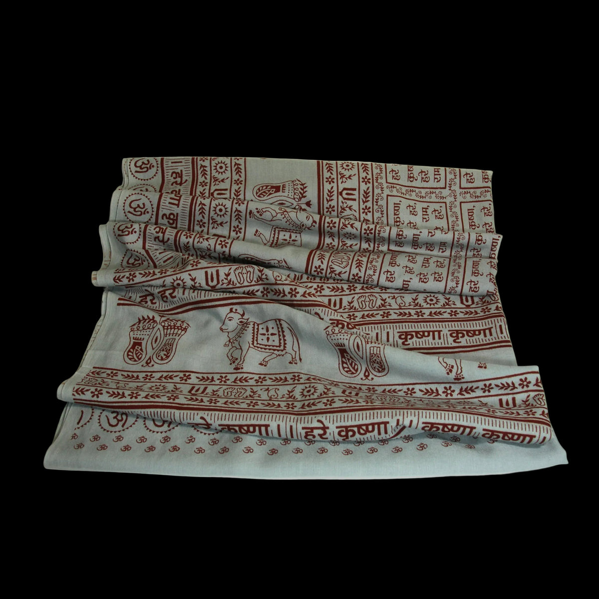 Prabhuji Meditation Yoga Prayer Shawl - Maha Mantra - Grey Large  - Mystic Journey Path