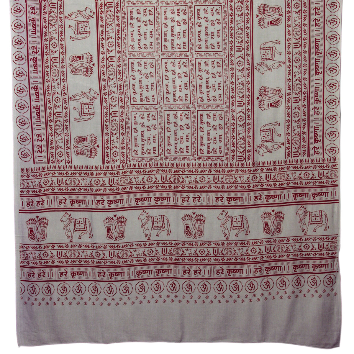 Prabhuji Meditation Yoga Prayer Shawl - Maha Mantra - Grey Large  - Mystic Journey Path
