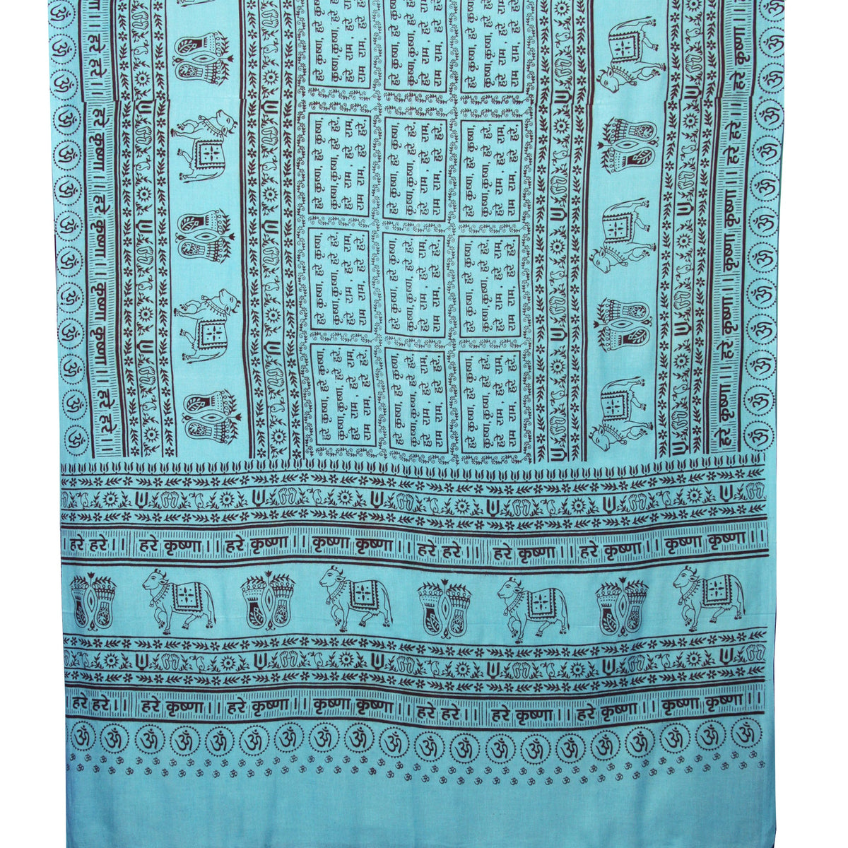 Prabhuji Meditation Yoga Prayer Shawl - Maha Mantra - Turquoise Large  - Mystic Journey Path