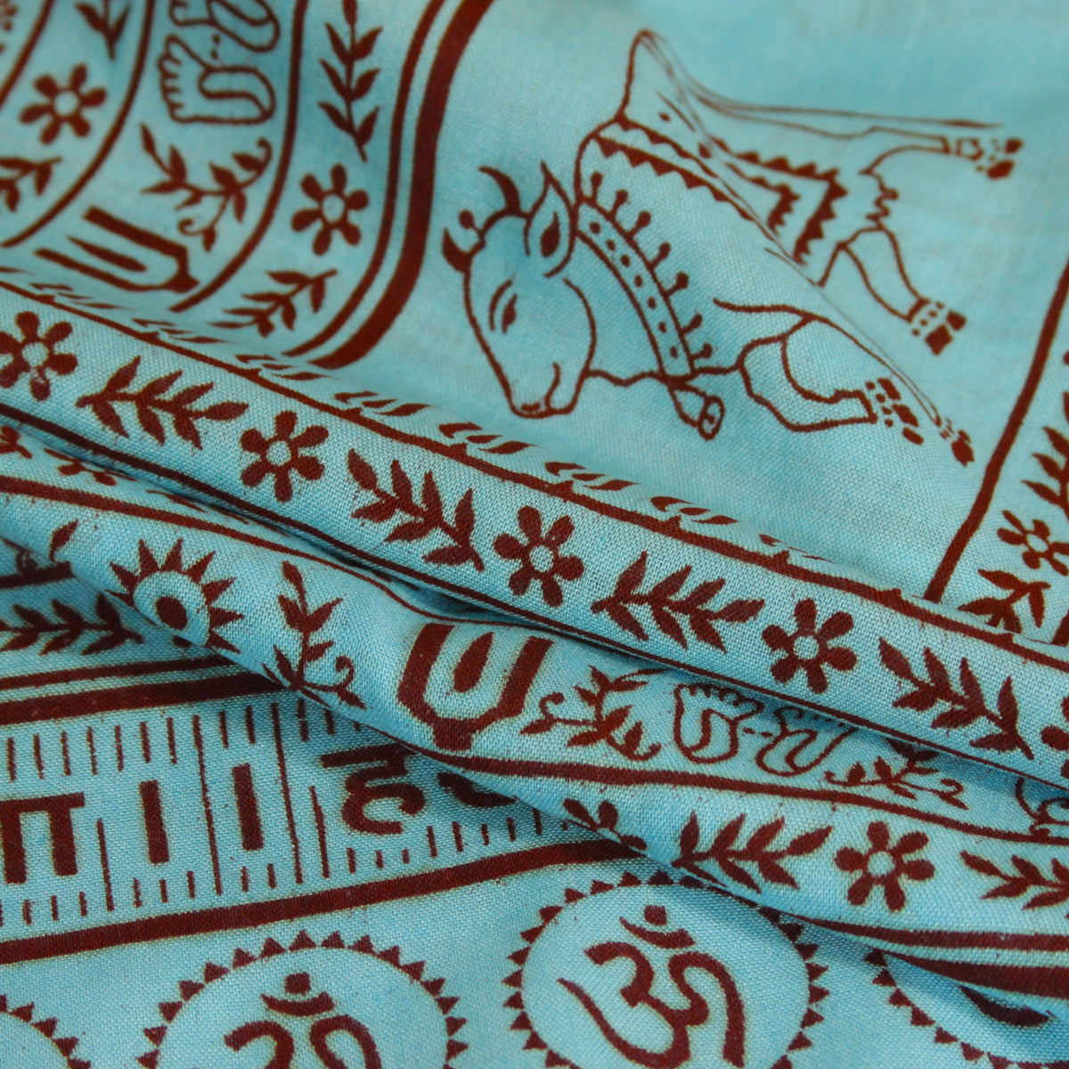 Prabhuji Meditation Yoga Prayer Shawl - Maha Mantra - Turquoise Large  - Mystic Journey Path
