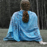 Prabhuji Meditation Yoga Prayer Shawl - Maha Mantra - Turquoise Large  - Mystic Journey Path