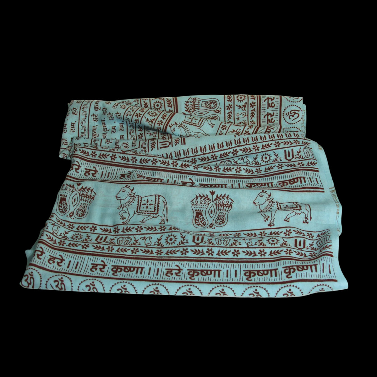 Prabhuji Meditation Yoga Prayer Shawl - Maha Mantra - Turquoise Large  - Mystic Journey Path
