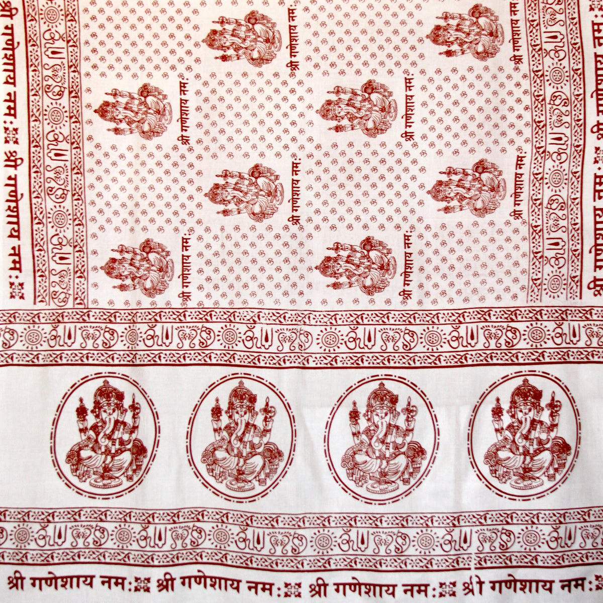 Prabhuji Meditation Yoga Prayer Shawl - Ganesh - White Large  - Mystic Journey Path