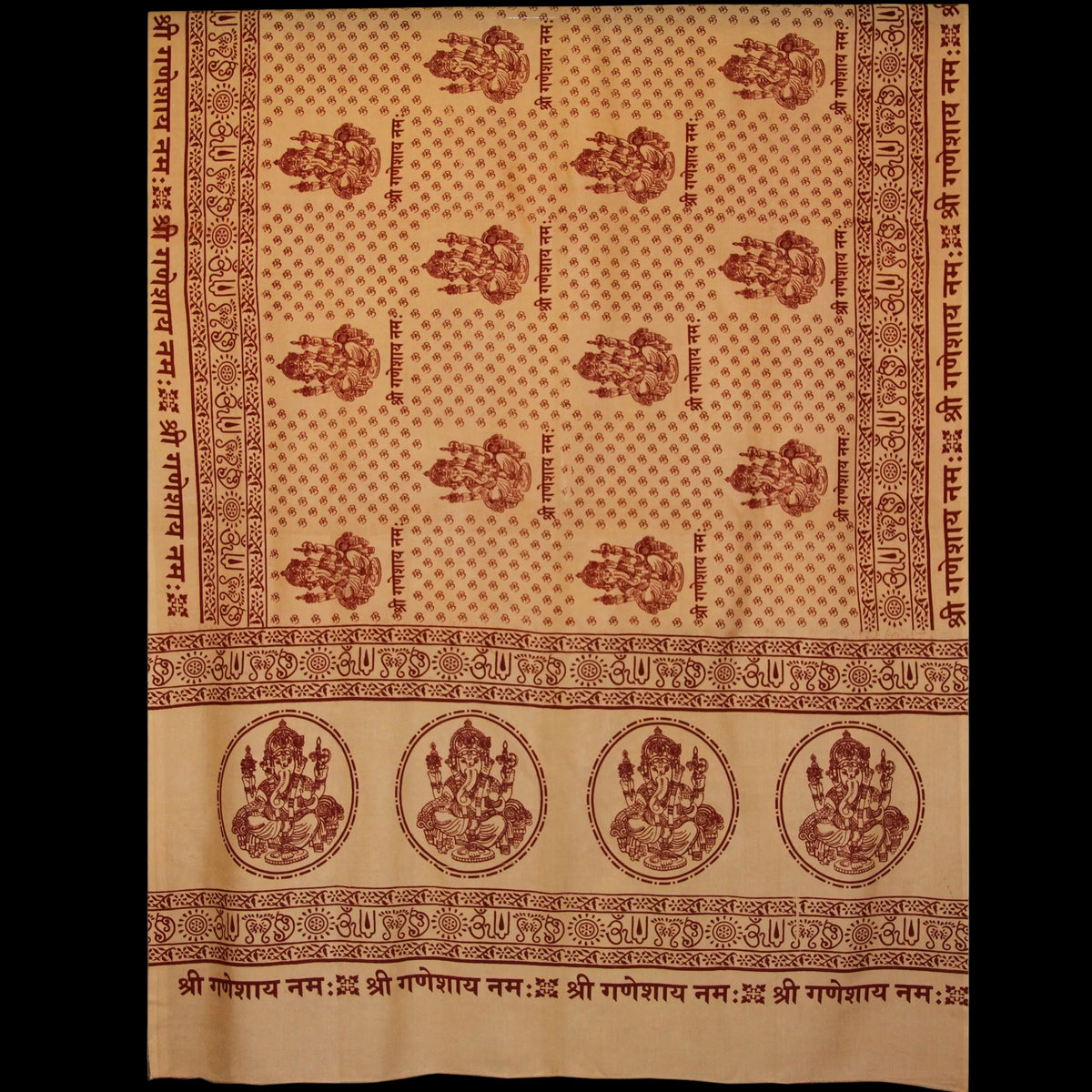 Prabhuji Meditation Yoga Prayer Shawl - Ganesh - Peach Large  - Mystic Journey Path