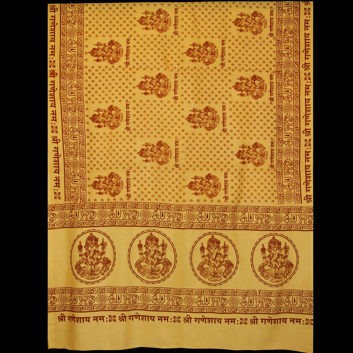 Meditation Yoga Prayer Shawl - Ganesh - Yellow Large - Wholesale and Retail Prabhuji's Gifts  - Mystic Journey Path