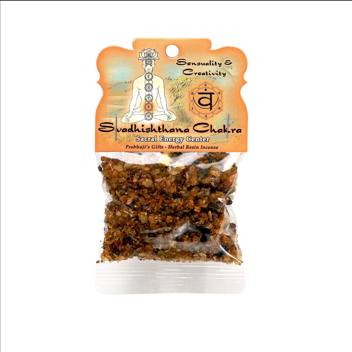 Prabhuji Resin Incense Sacral Chakra Svadhishtana - Sensuality and Creativity - 1.2oz bag - Mystic Journey Path