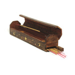 Prabhuji Incense Burner - Wooden Box with Storage - Moon and Star - Mystic Journey Path