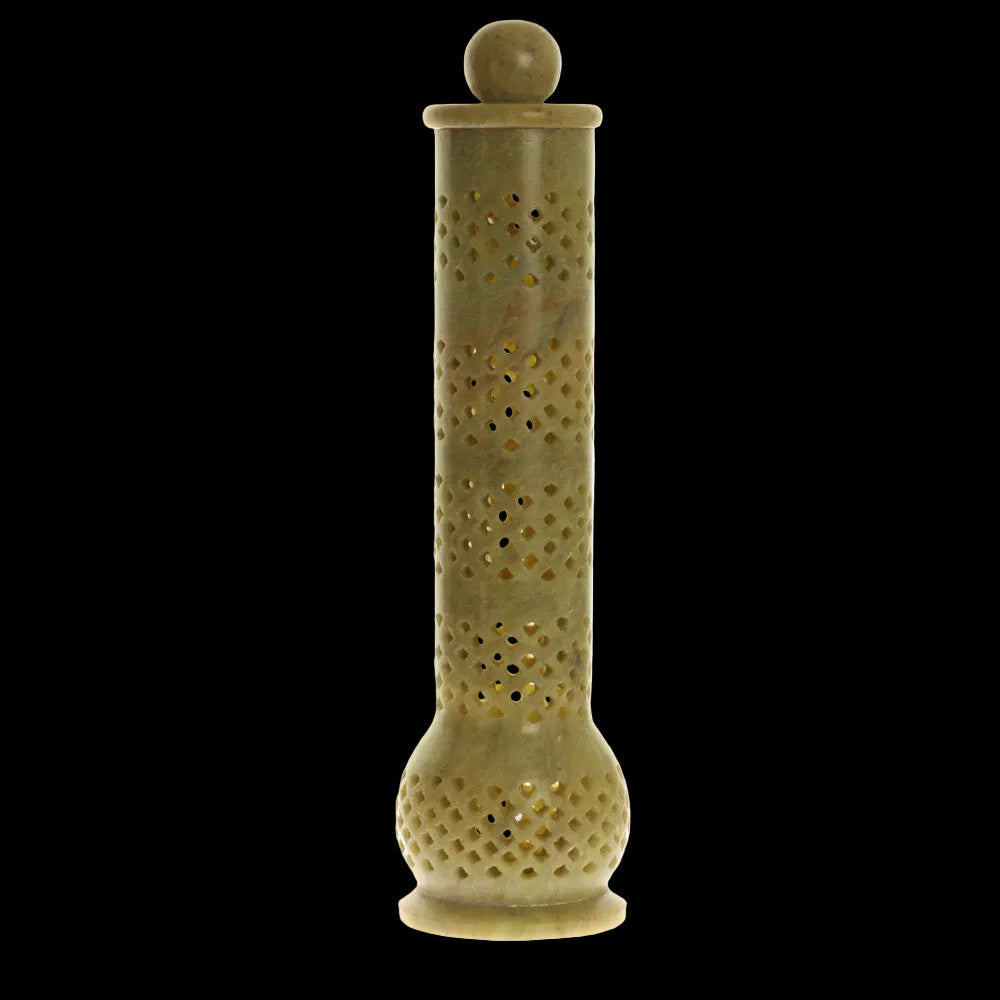 Incense Burner -  Soapstone Tower Genie Jali - Wholesale and Retail Prabhuji's Gifts  - Mystic Journey Path