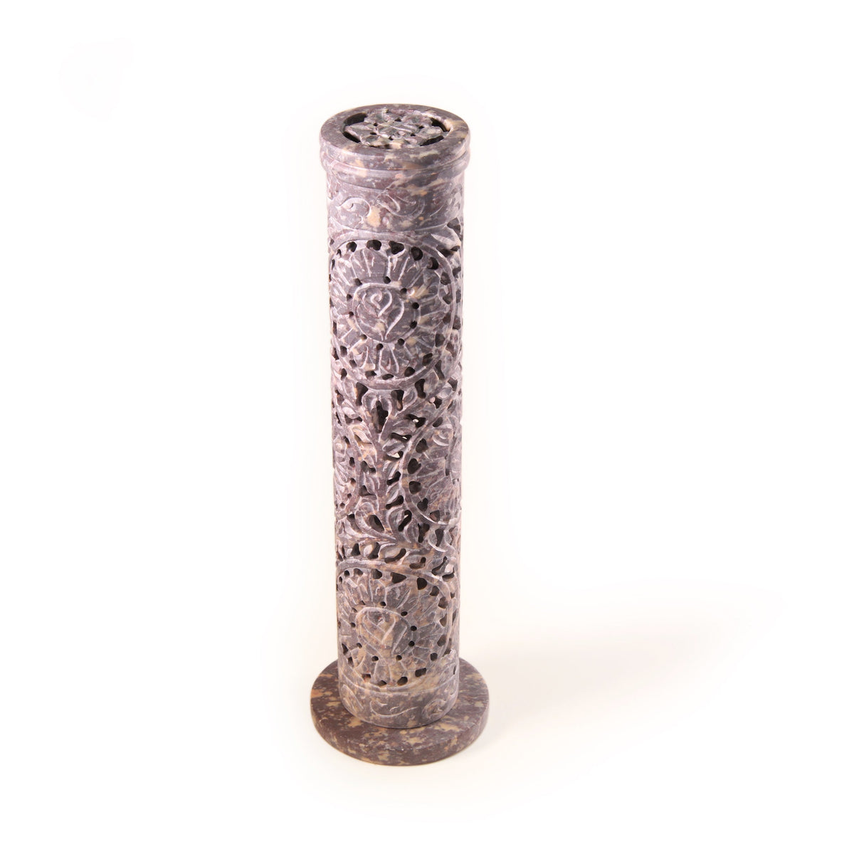 Prabhuji Incense Burner - Soapstone Tower Rose Vine Jali - Mystic Journey Path
