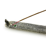 Prabhuji Incense Burner -  Ornate Metal Ganesh Rectangular  - Mystic journey Path