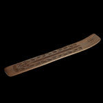 Prabhuji Incense Burner - Wooden Flat Carved Flower - Mystic Journey Path