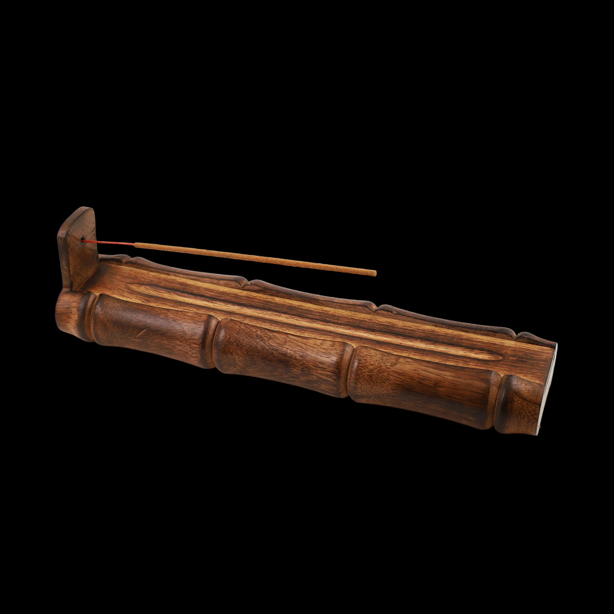 Prabhuji Incense Burner - Bamboo Holder and Storage - 12 inches - Mystic Journey Path