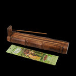 Prabhuji Incense Burner - Bamboo Holder and Storage - 12 inches - Mystic Journey Path