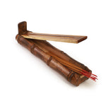 Prabhuji Incense Burner - Bamboo Holder and Storage - 12 inches - Mystic Journey Path