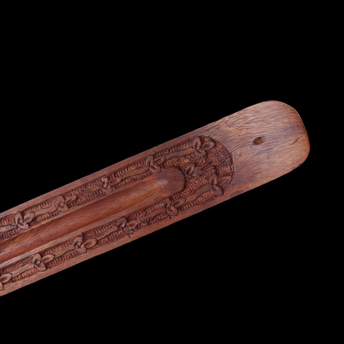 IPrabhuji Incense Burner - Wooden Flat Carved Clover - Mystic Journey Path