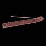 IPrabhuji Incense Burner - Wooden Flat Carved Clover - Mystic Journey Path