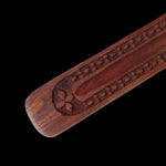 Incense Burner - Wooden Flat Carved Quatrefoil  - Prabhuji's Gifts wholesale and retail - Mystic Journey Path