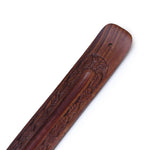 Incense Burner - Wooden Flat Carved Leaves - Prabhuji's Gifts wholesale and retail - Mystic Journey Path