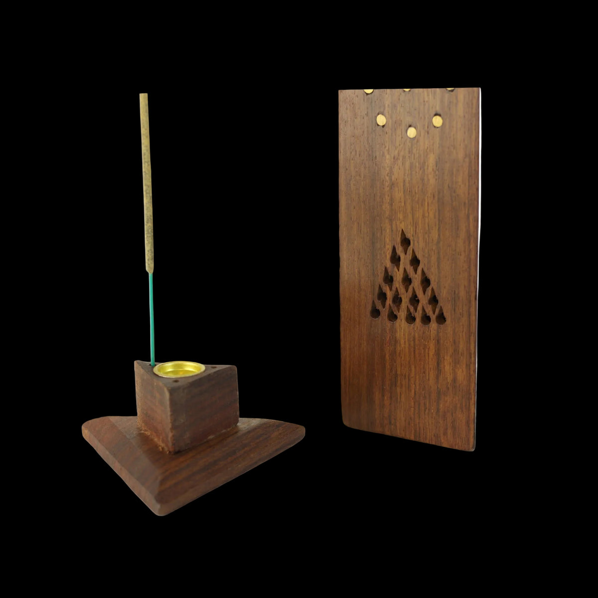 Prabhuji Incense Burner - Wooden Triangle Tower - Mystic Journey Path