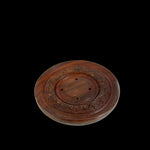 Prabhuji Incense Burner - Wooden Round Plate - 4 inches - Mystic Journey Path