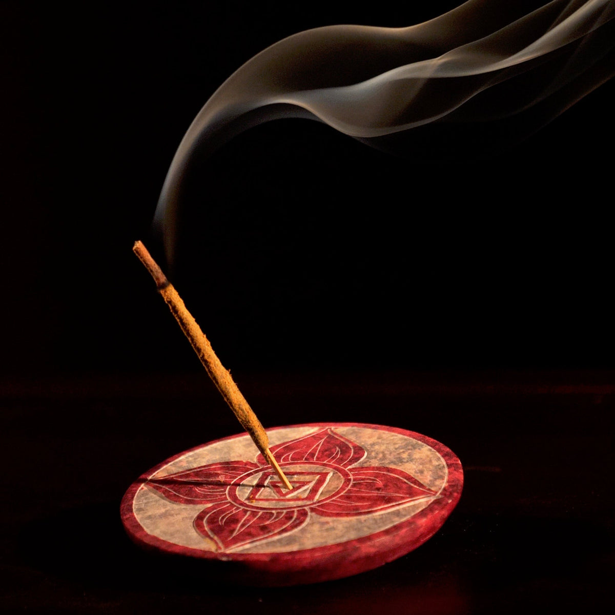 Prabhuji Incense Burner - Soapstone Plate Root Chakra Muladhara 3" - Mystic Journey Path